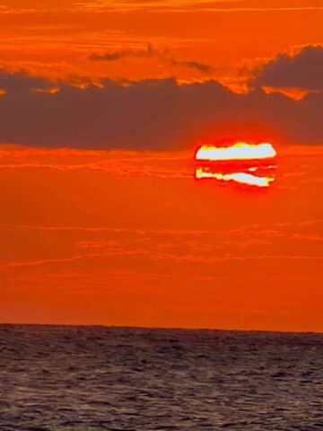 A dramatic red sunset just off the coast of Tamarindo, Costa Rica.